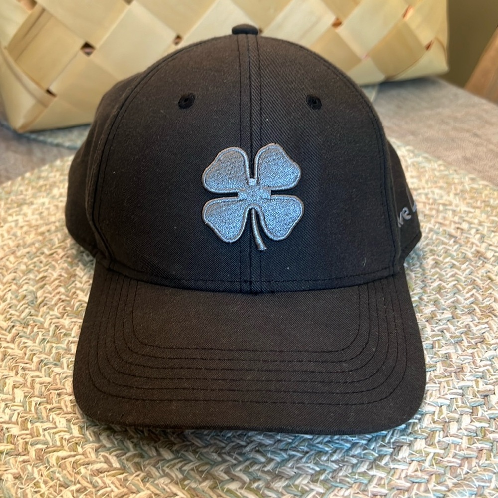 Black and Gray Baseball Cap with Clover Emblem